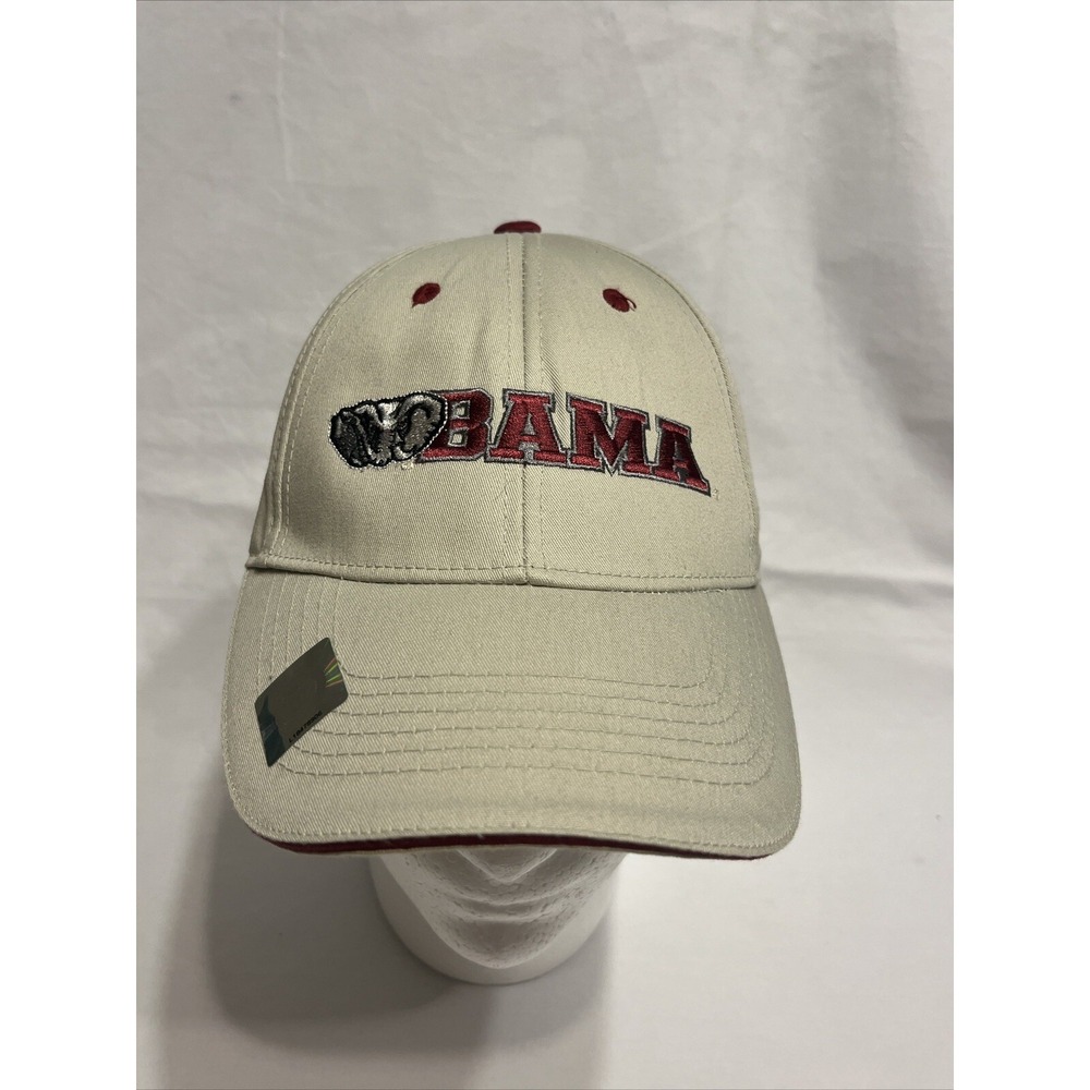 Vintage 90s Rare Alabama Crimson Tide Snapback Tan Hat Roll Tide Adjustable
